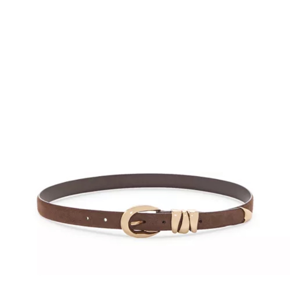 Madewell Keeper Belt in Dark Brown Suede